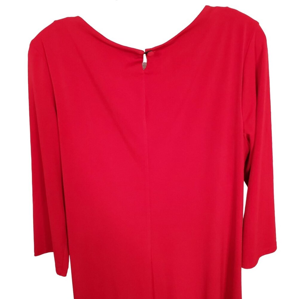 Chetta B 14 Dress Draped Stretch Jersey Knit Side Gathered Tie Ribbon Belt Party - Picture 7 of 8